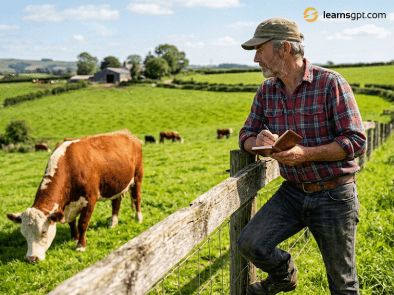 5 Top Options: What Beef Cattle is the Cheapest to Raise in 2026? A farmer calculating budget to figure out what beef cattle is the cheapest to raise.